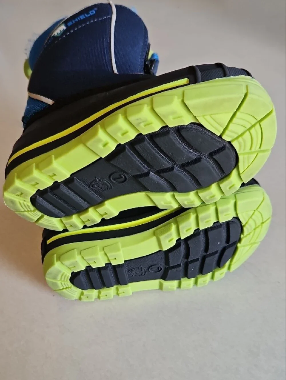 Kids Navy and Lime Waterproof Snow Boots